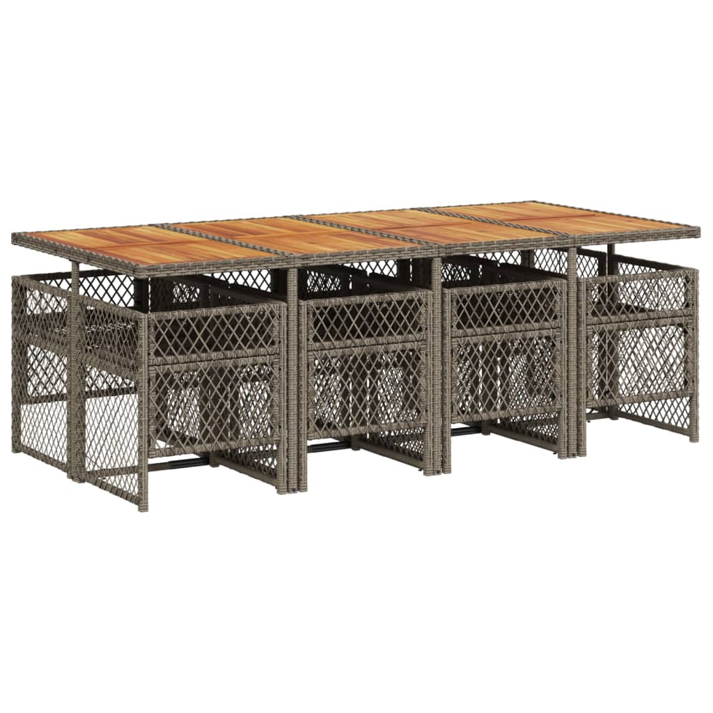 9-delige Tuinset met kussens poly rattan grijs is nu te koop bij PeponiXL, paradijselijk wonen!