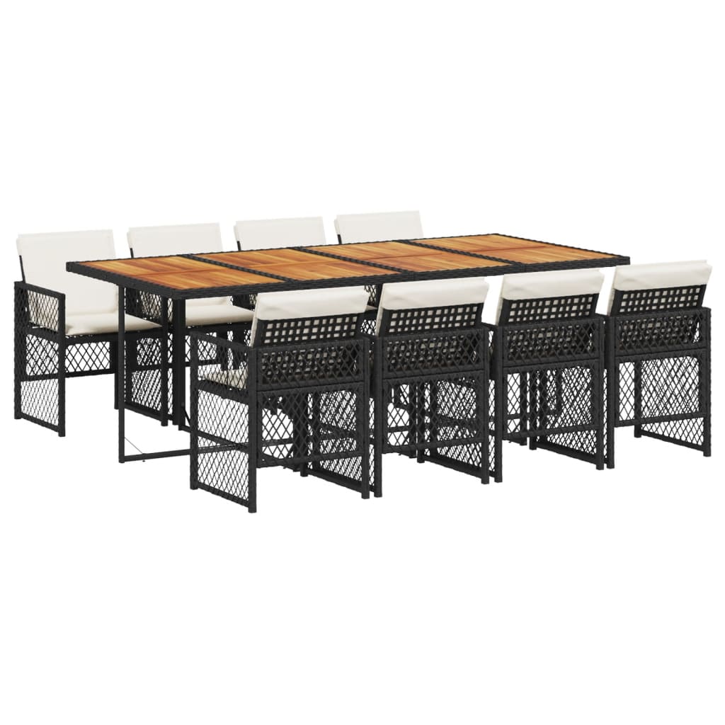 9-delige Tuinset poly rattan zwart is nu te koop bij PeponiXL, paradijselijk wonen!