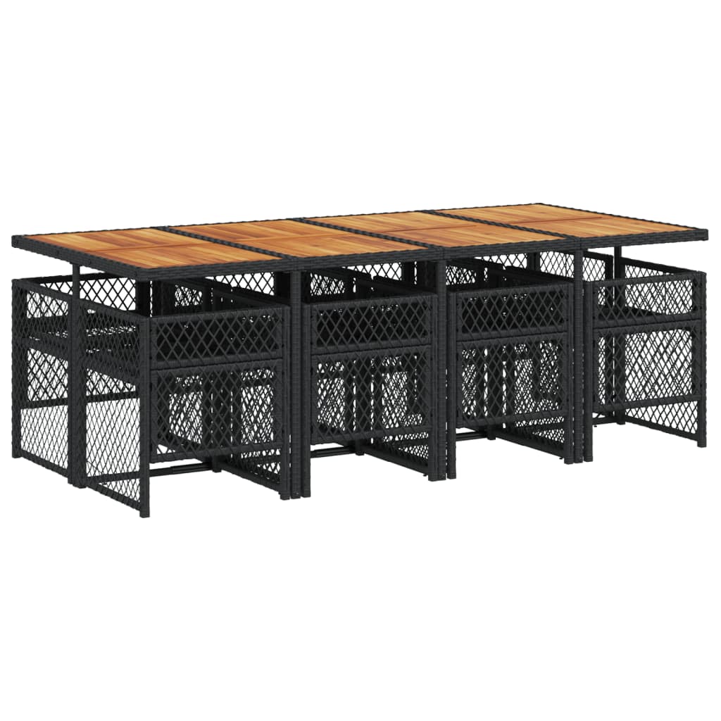 9-delige Tuinset poly rattan zwart is nu te koop bij PeponiXL, paradijselijk wonen!