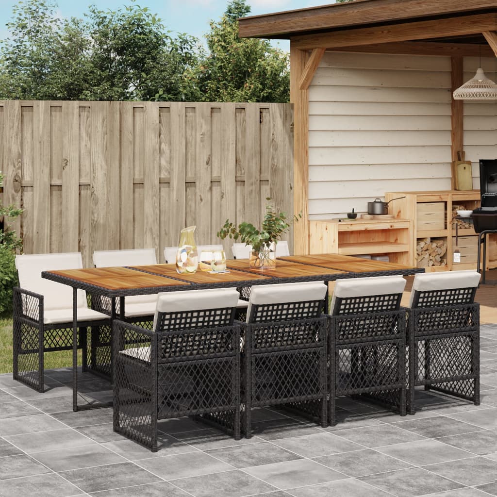 9-delige Tuinset poly rattan zwart is nu te koop bij PeponiXL, paradijselijk wonen!