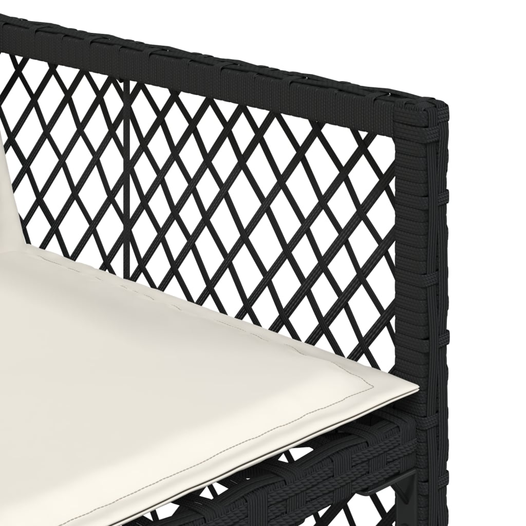 11-delige Tuinset met kussens poly rattan zwart is nu te koop bij PeponiXL, paradijselijk wonen!