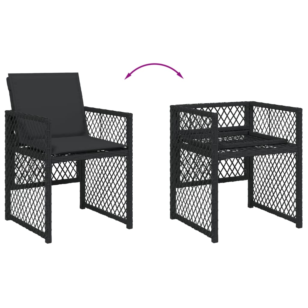 11-delige Tuinset met kussens poly rattan zwart is nu te koop bij PeponiXL, paradijselijk wonen!