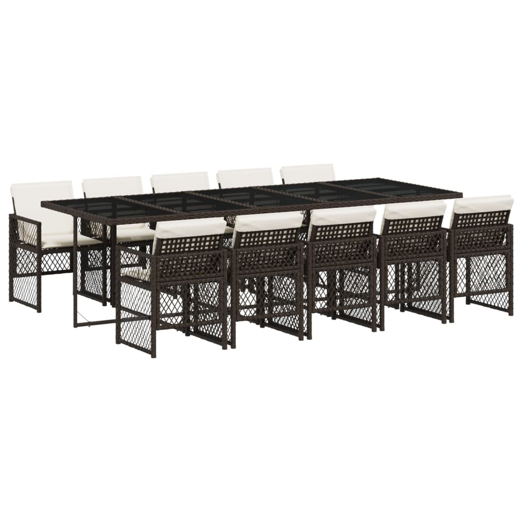 11-delige Tuinset met kussens poly rattan bruin is nu te koop bij PeponiXL, paradijselijk wonen!