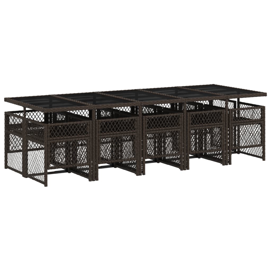 11-delige Tuinset met kussens poly rattan bruin is nu te koop bij PeponiXL, paradijselijk wonen!