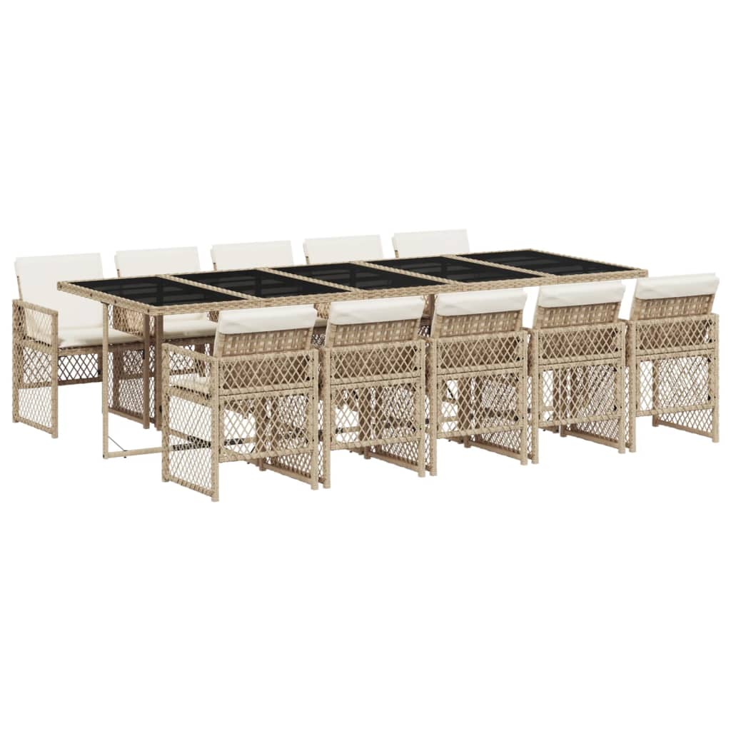 11-delige Tuinset met kussens poly rattan beige is nu te koop bij PeponiXL, paradijselijk wonen!