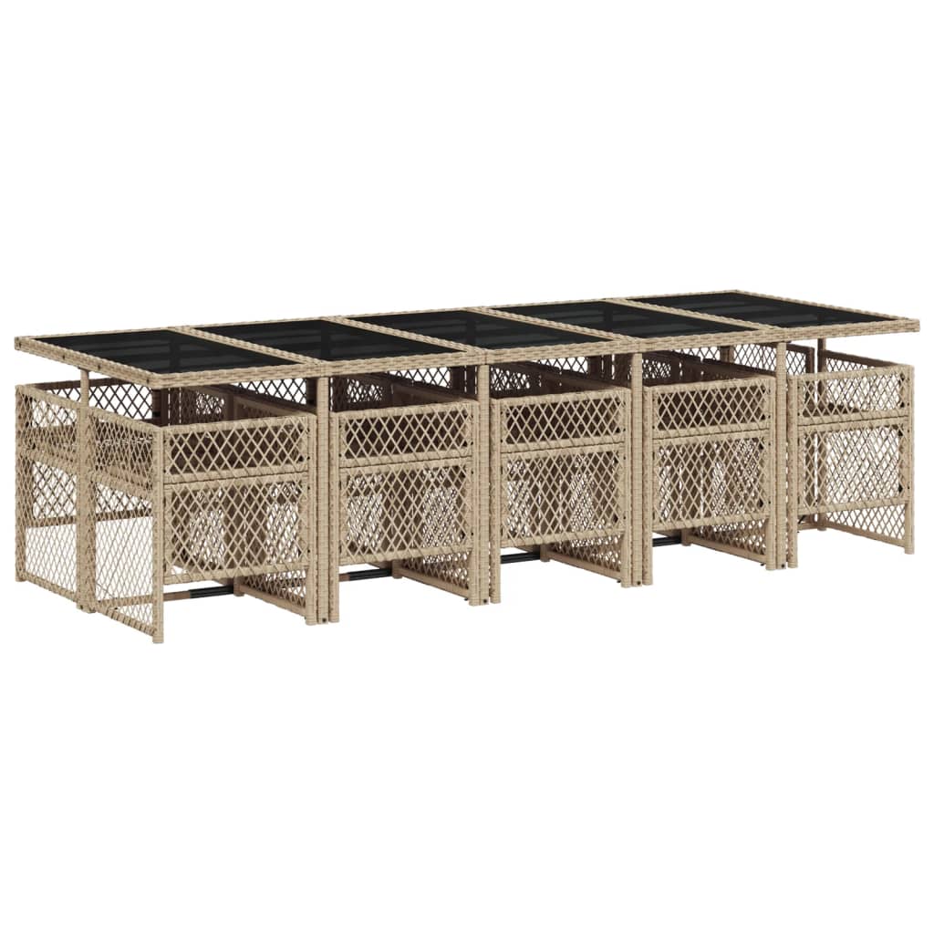 11-delige Tuinset met kussens poly rattan beige is nu te koop bij PeponiXL, paradijselijk wonen!