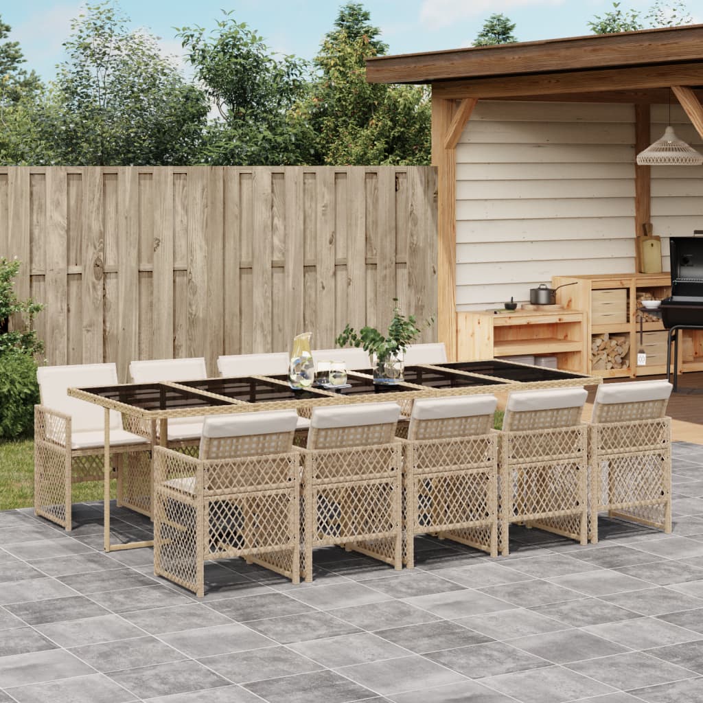 11-delige Tuinset met kussens poly rattan beige is nu te koop bij PeponiXL, paradijselijk wonen!