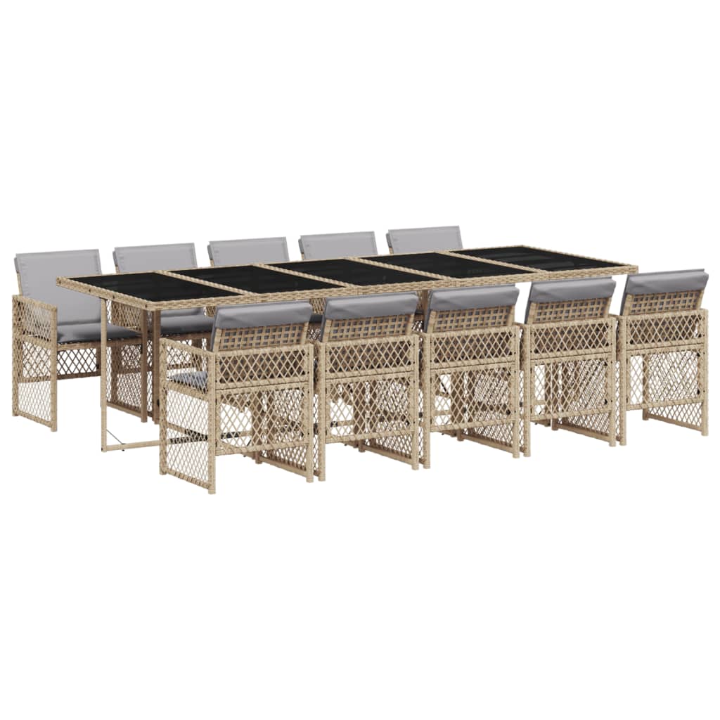 11-delige Tuinset met kussens poly rattan beige is nu te koop bij PeponiXL, paradijselijk wonen!