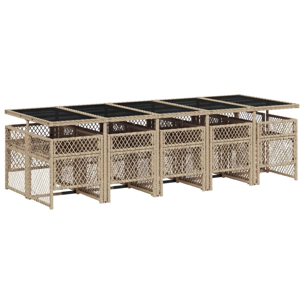 11-delige Tuinset met kussens poly rattan beige is nu te koop bij PeponiXL, paradijselijk wonen!