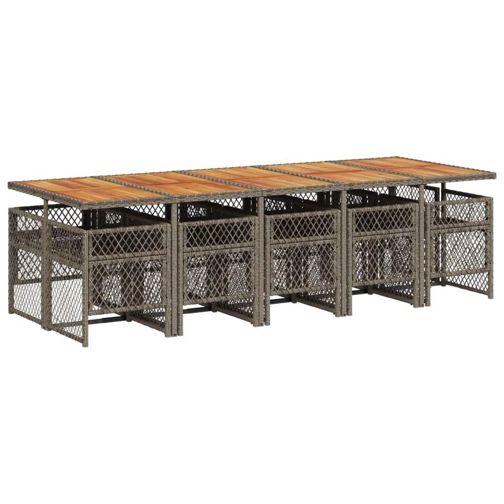 11-delige Tuinset met kussens poly rattan grijs is nu te koop bij PeponiXL, paradijselijk wonen!