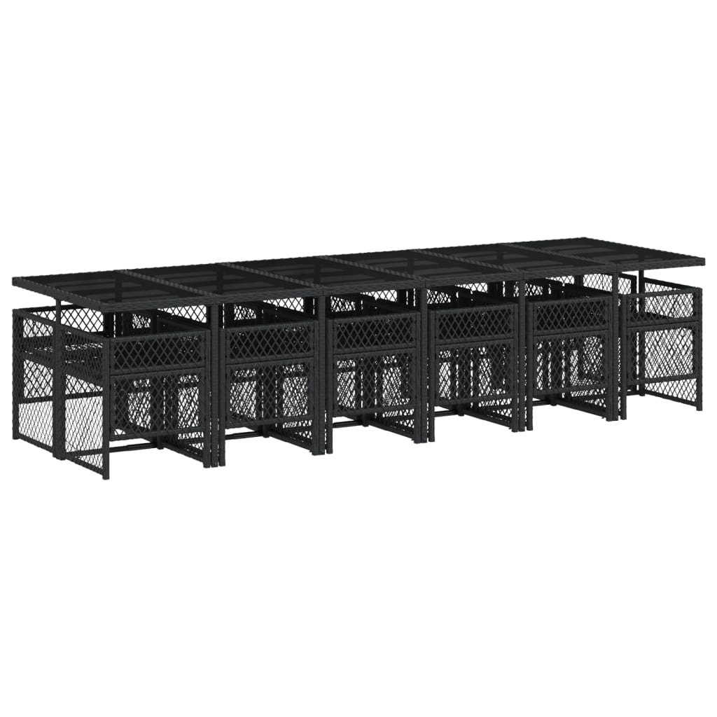 13-delige Tuinset met kussens poly rattan zwart is nu te koop bij PeponiXL, paradijselijk wonen!