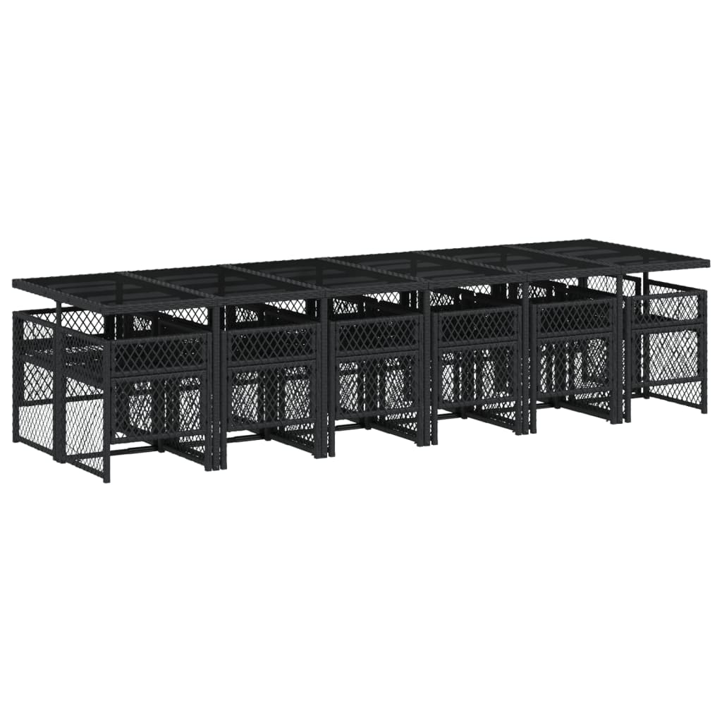 13-delige Tuinset met kussens poly rattan zwart is nu te koop bij PeponiXL, paradijselijk wonen!