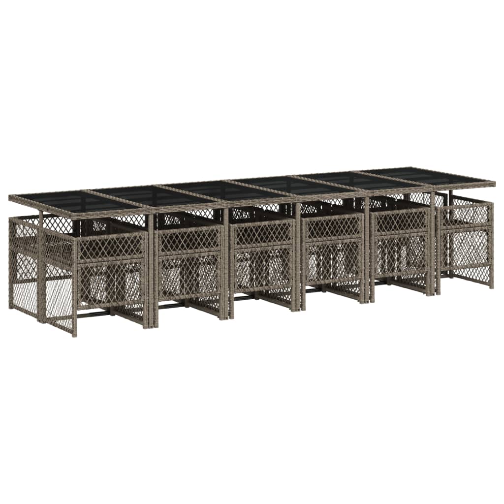 13-delige Tuinset met kussens poly rattan grijs is nu te koop bij PeponiXL, paradijselijk wonen!