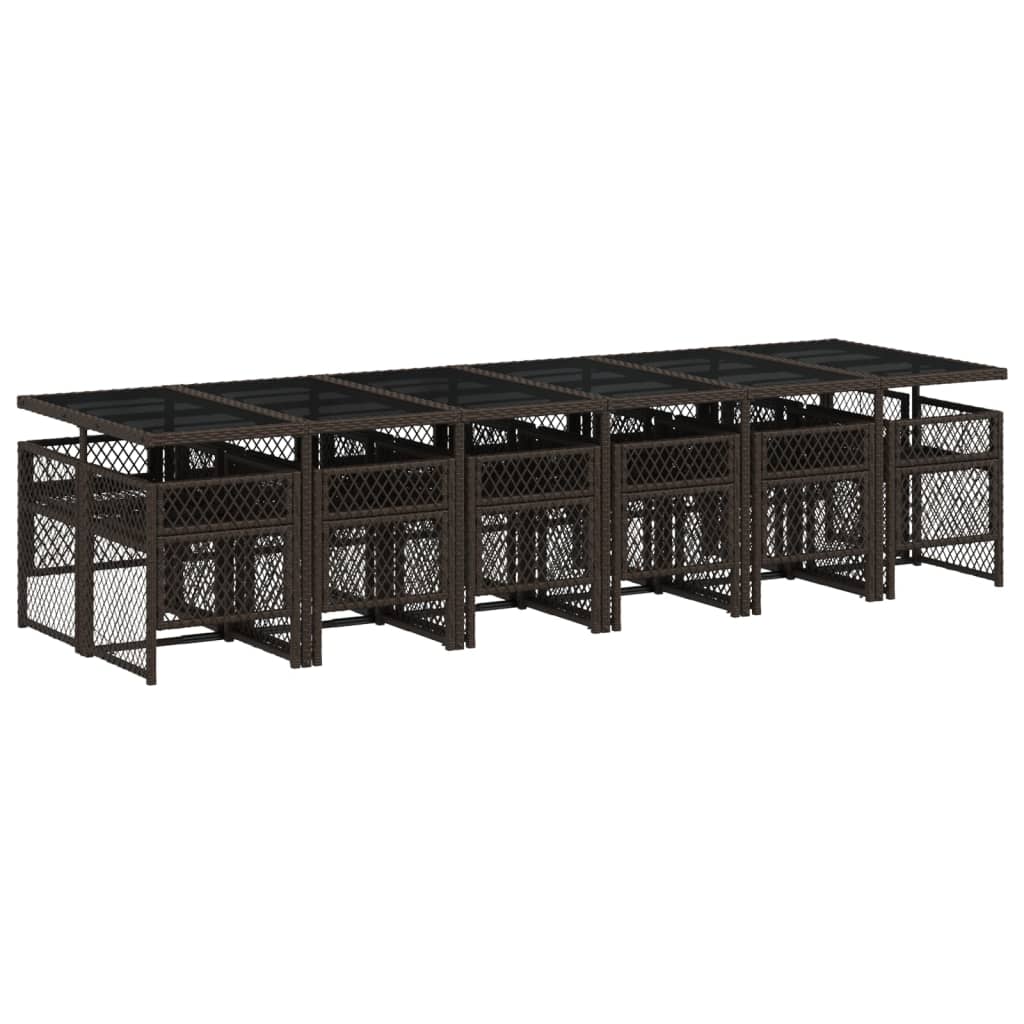 13-delige Tuinset met kussens poly rattan bruin is nu te koop bij PeponiXL, paradijselijk wonen!