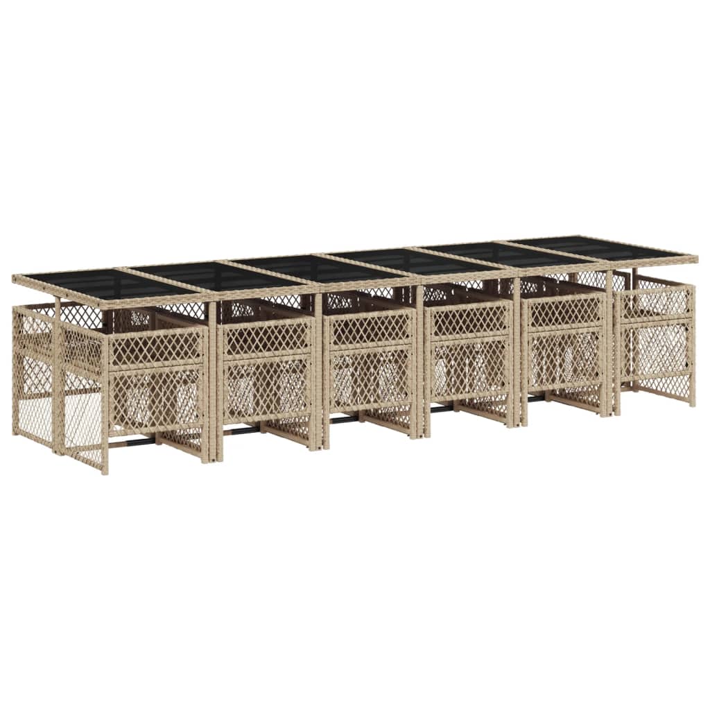 13-delige Tuinset met kussens poly rattan beige is nu te koop bij PeponiXL, paradijselijk wonen!