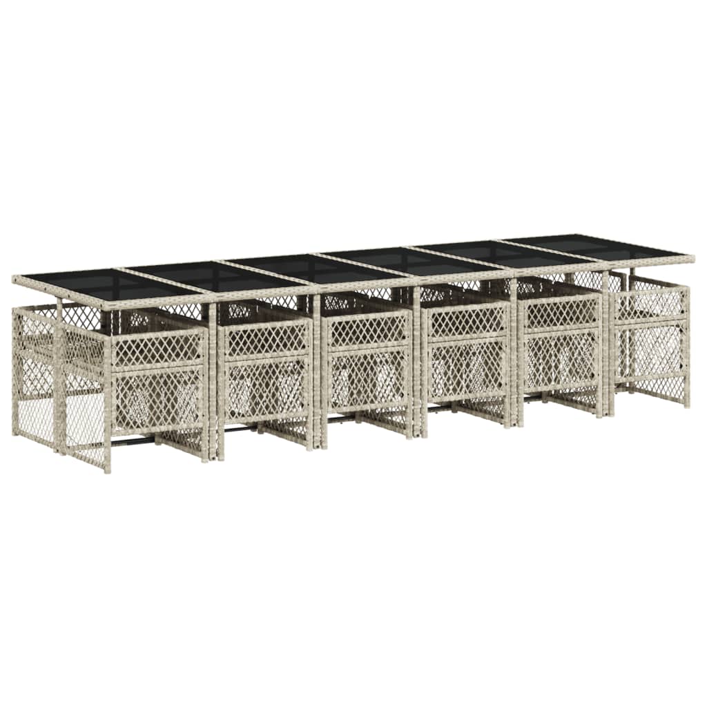 13-delige Tuinset met kussens poly rattan lichtgrijs is nu te koop bij PeponiXL, paradijselijk wonen!