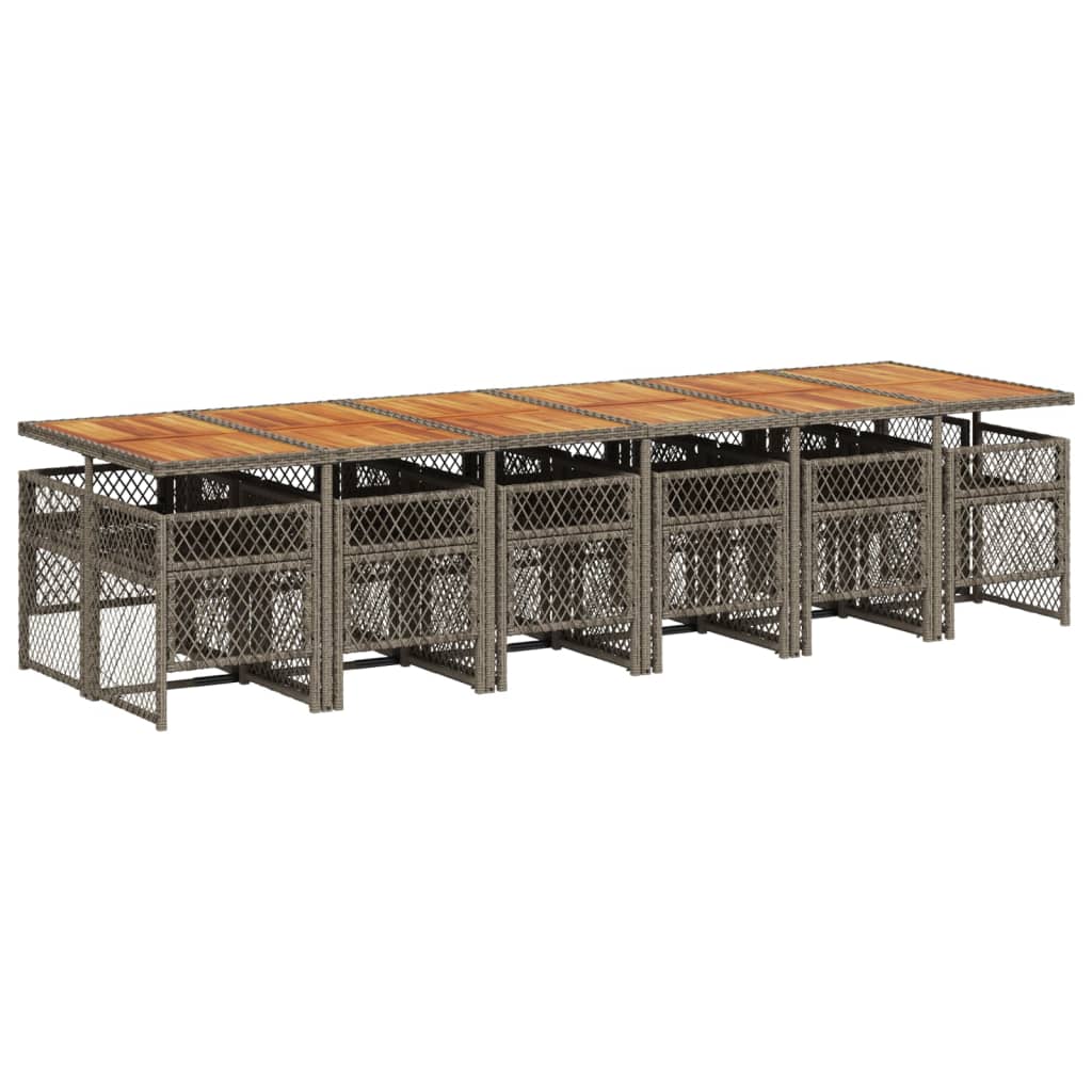 13-delige Tuinset met kussens poly rattan grijs is nu te koop bij PeponiXL, paradijselijk wonen!