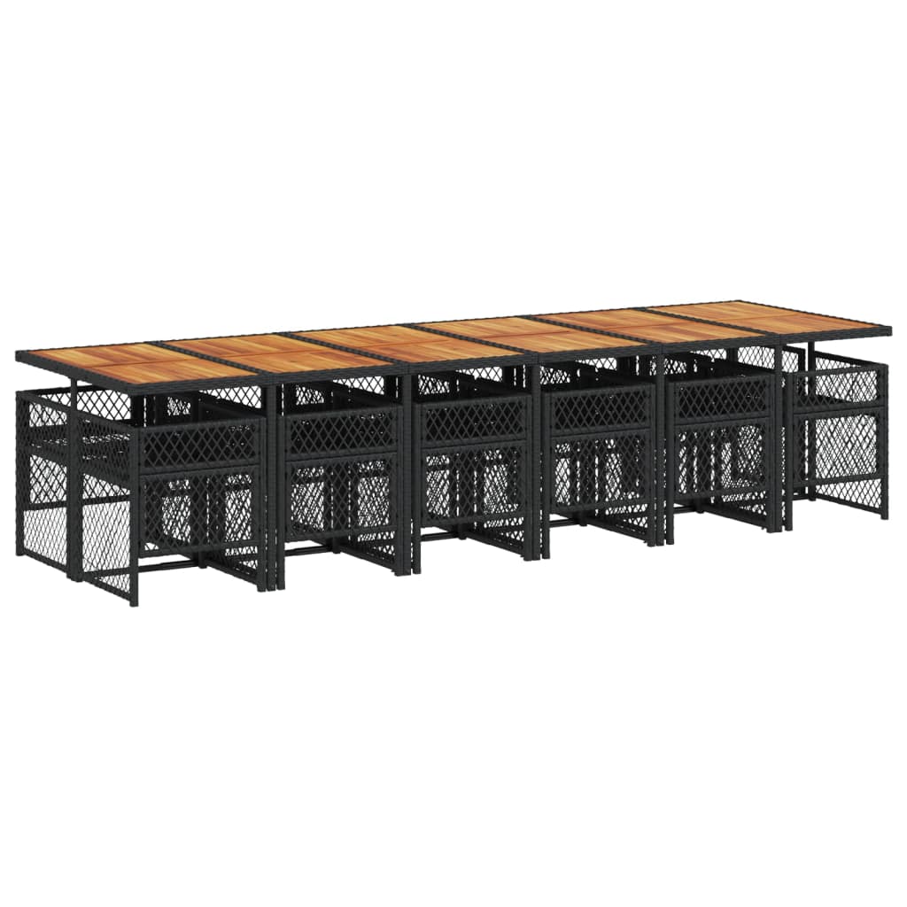13-delige Tuinset met kussens poly rattan zwart is nu te koop bij PeponiXL, paradijselijk wonen!
