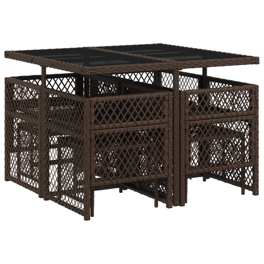 9-delige Tuinset met kussens poly rattan bruin is nu te koop bij PeponiXL, paradijselijk wonen!