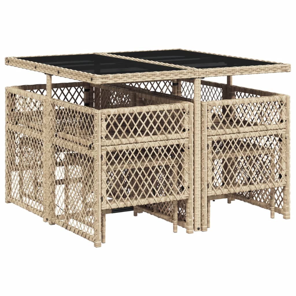 9-delige Tuinset met kussens poly rattan beige is nu te koop bij PeponiXL, paradijselijk wonen!