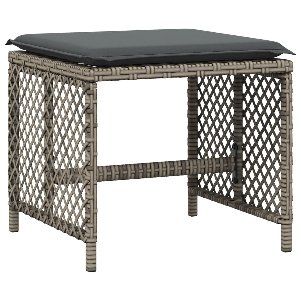 9-delige Tuinset met kussens poly rattan grijs is nu te koop bij PeponiXL, paradijselijk wonen!