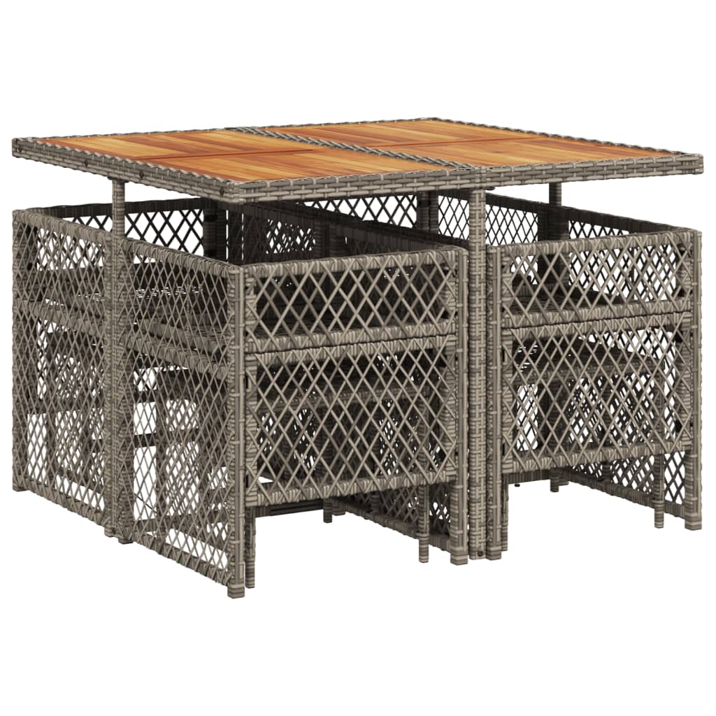 9-delige Tuinset met kussens poly rattan grijs is nu te koop bij PeponiXL, paradijselijk wonen!