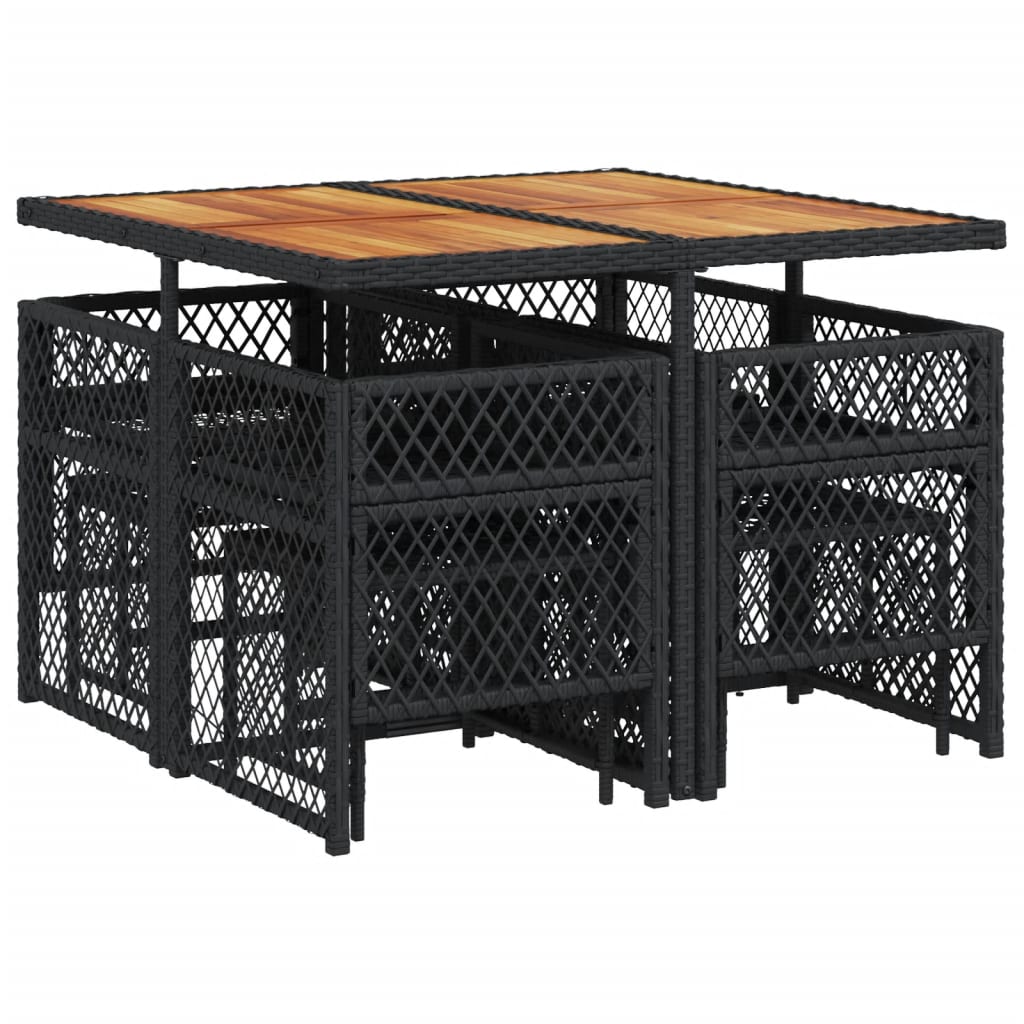 9-delige Tuinset poly rattan zwart is nu te koop bij PeponiXL, paradijselijk wonen!