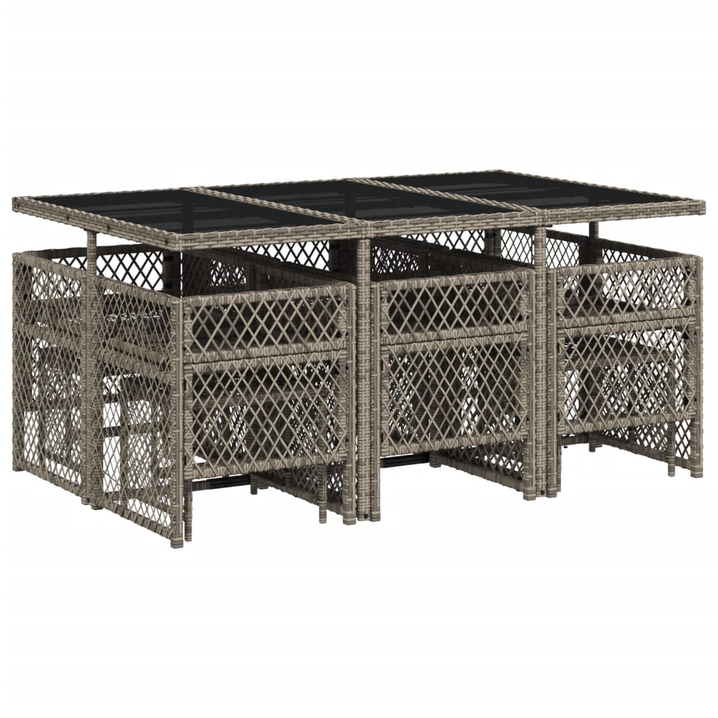 11-delige Tuinset met kussens poly rattan grijs is nu te koop bij PeponiXL, paradijselijk wonen!