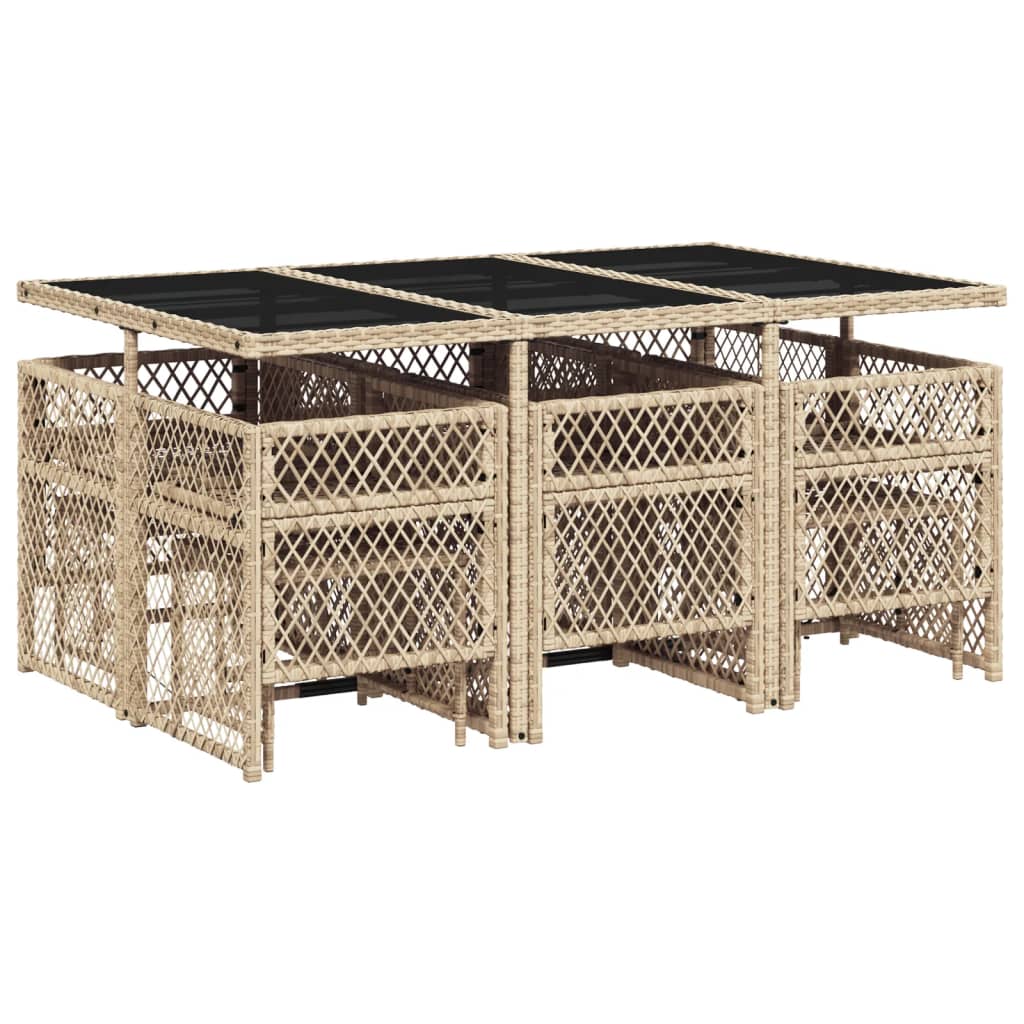11-delige Tuinset met kussens poly rattan beige is nu te koop bij PeponiXL, paradijselijk wonen!