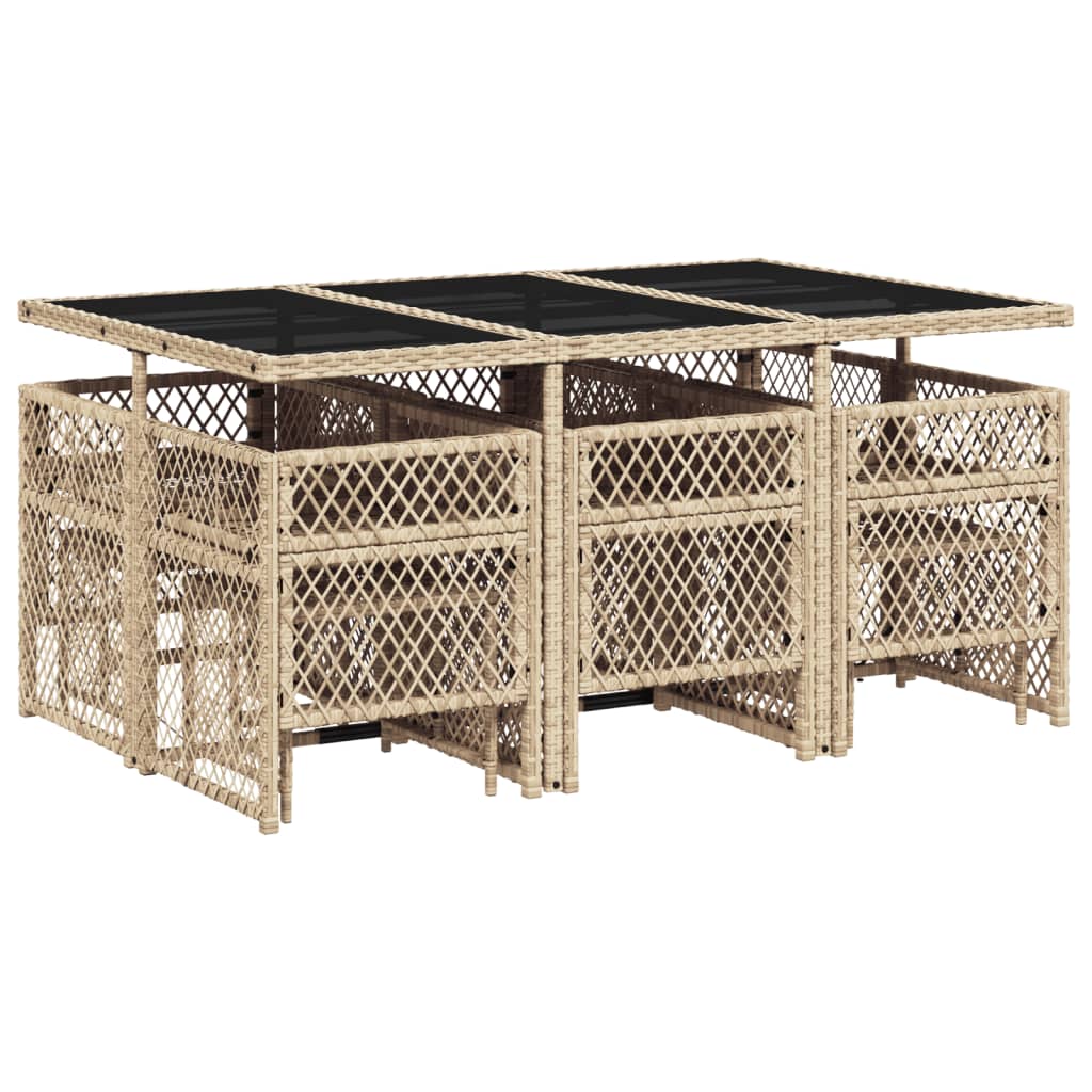 11-delige Tuinset met kussens poly rattan beige is nu te koop bij PeponiXL, paradijselijk wonen!
