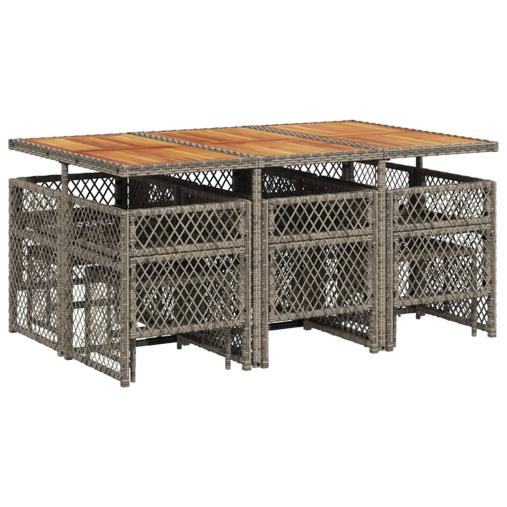 11-delige Tuinset met kussens poly rattan grijs is nu te koop bij PeponiXL, paradijselijk wonen!