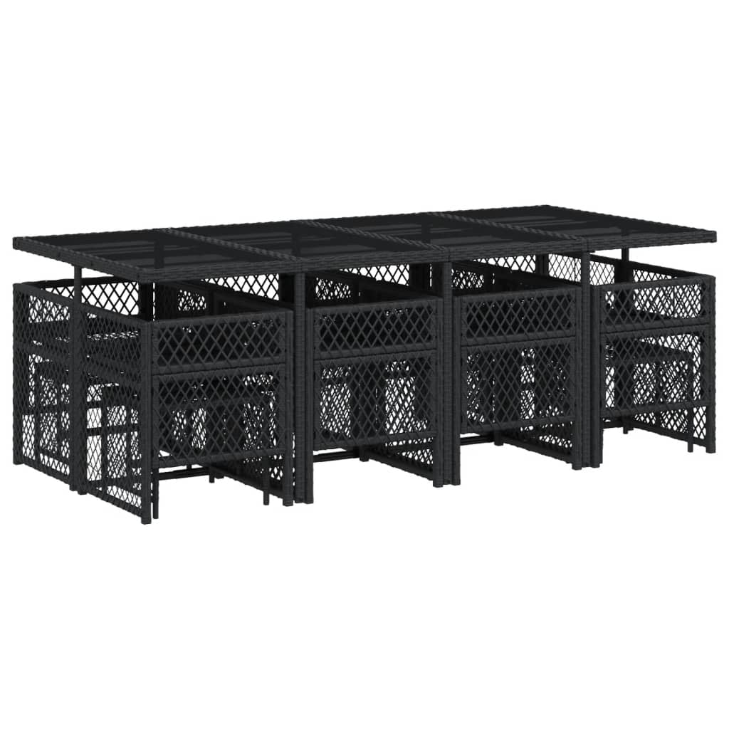 13-delige Tuinset met kussens poly rattan zwart is nu te koop bij PeponiXL, paradijselijk wonen!