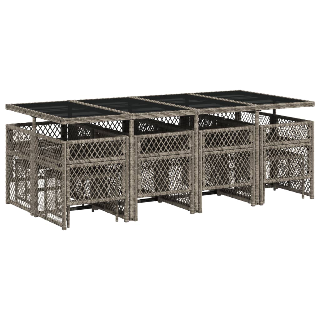 13-delige Tuinset met kussens poly rattan grijs is nu te koop bij PeponiXL, paradijselijk wonen!