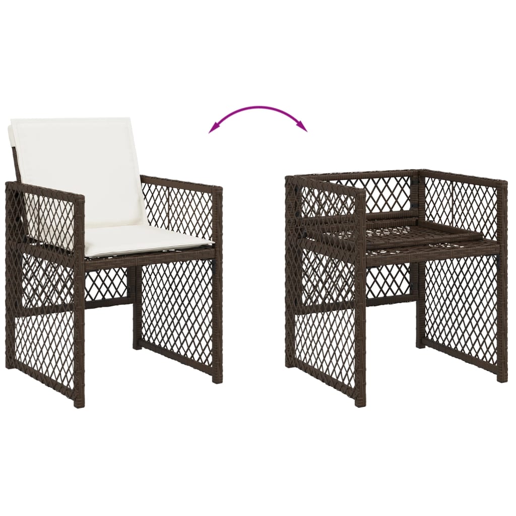 13-delige Tuinset met kussens poly rattan bruin is nu te koop bij PeponiXL, paradijselijk wonen!