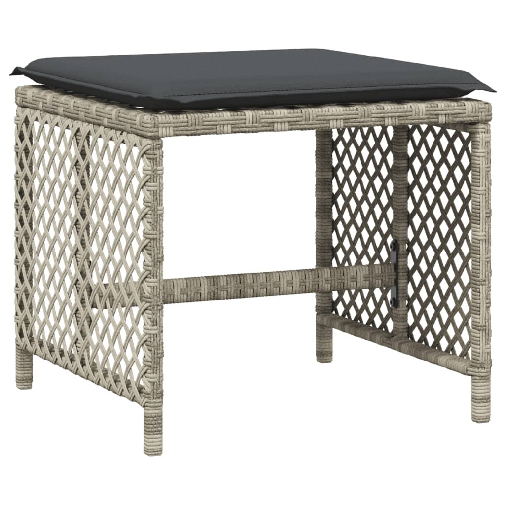 13-delige Tuinset met kussens poly rattan lichtgrijs is nu te koop bij PeponiXL, paradijselijk wonen!