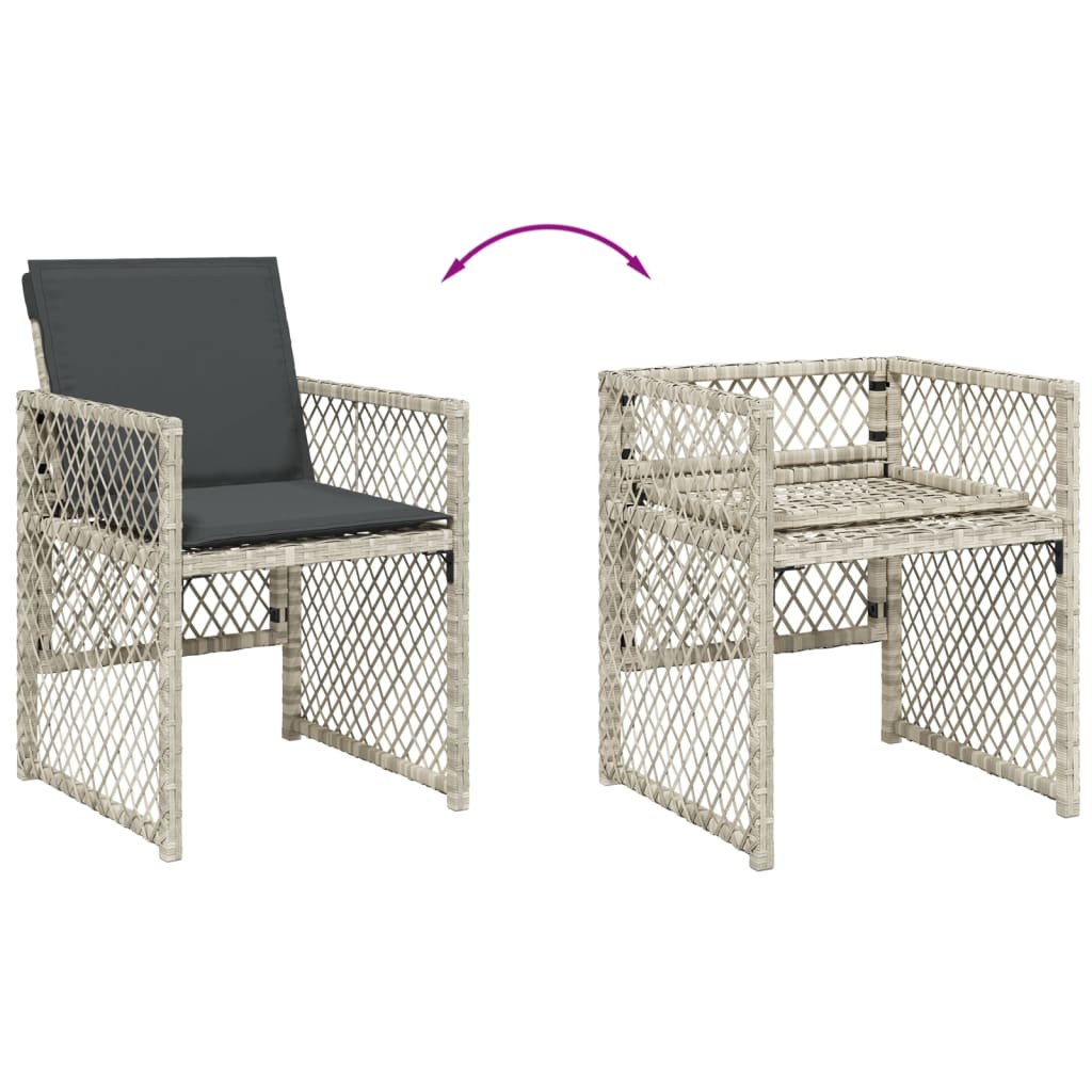13-delige Tuinset met kussens poly rattan lichtgrijs is nu te koop bij PeponiXL, paradijselijk wonen!