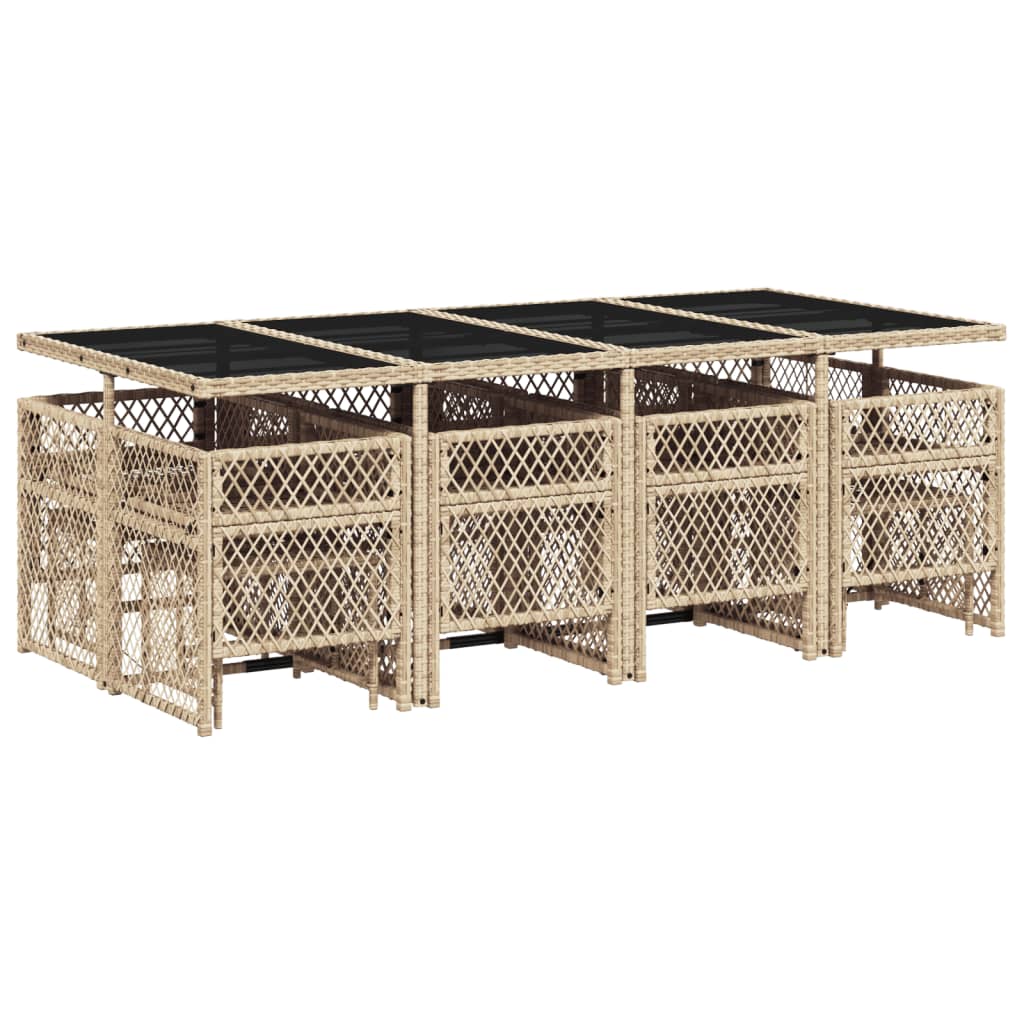 13-delige Tuinset met kussens poly rattan beige is nu te koop bij PeponiXL, paradijselijk wonen!