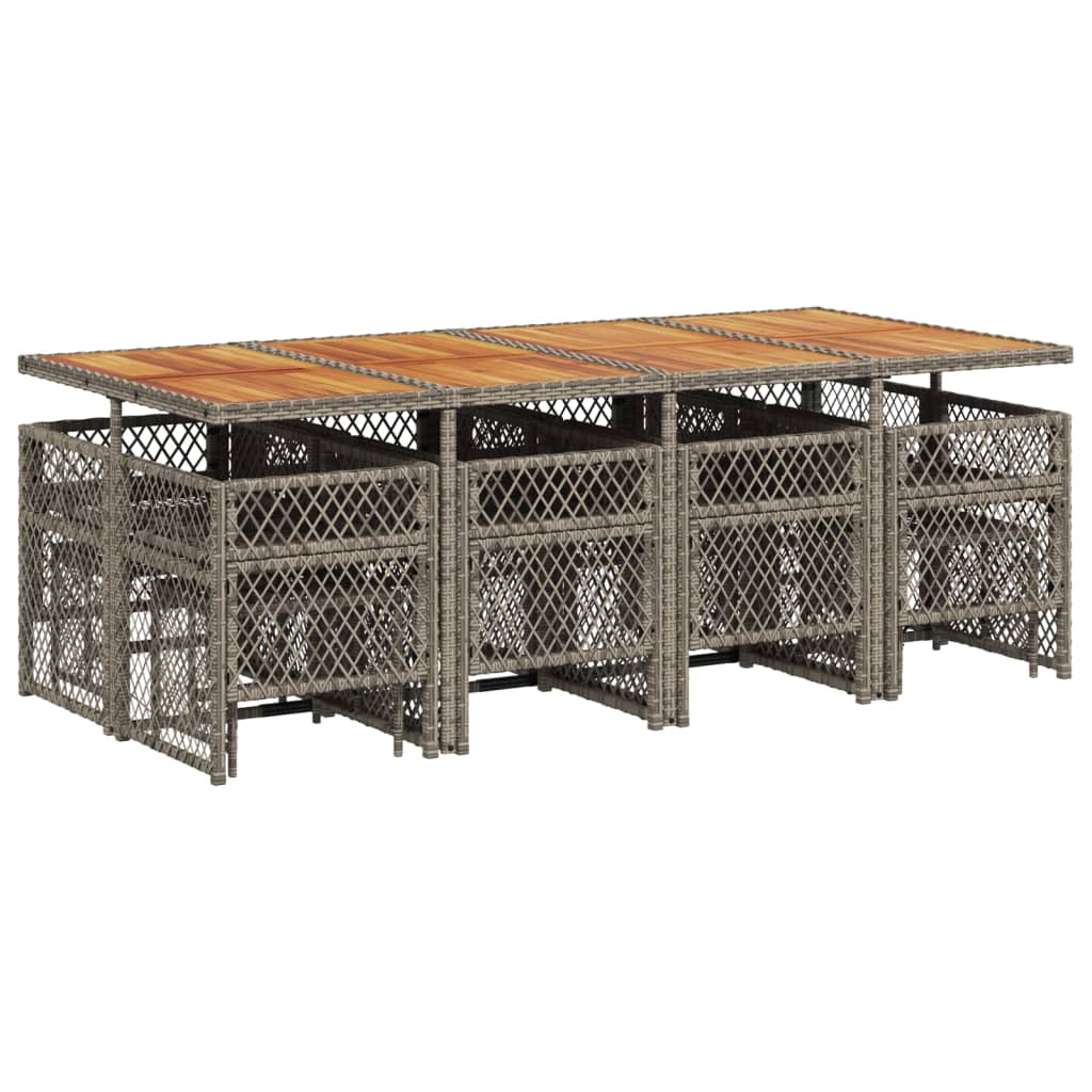 13-delige Tuinset met kussens poly rattan grijs is nu te koop bij PeponiXL, paradijselijk wonen!