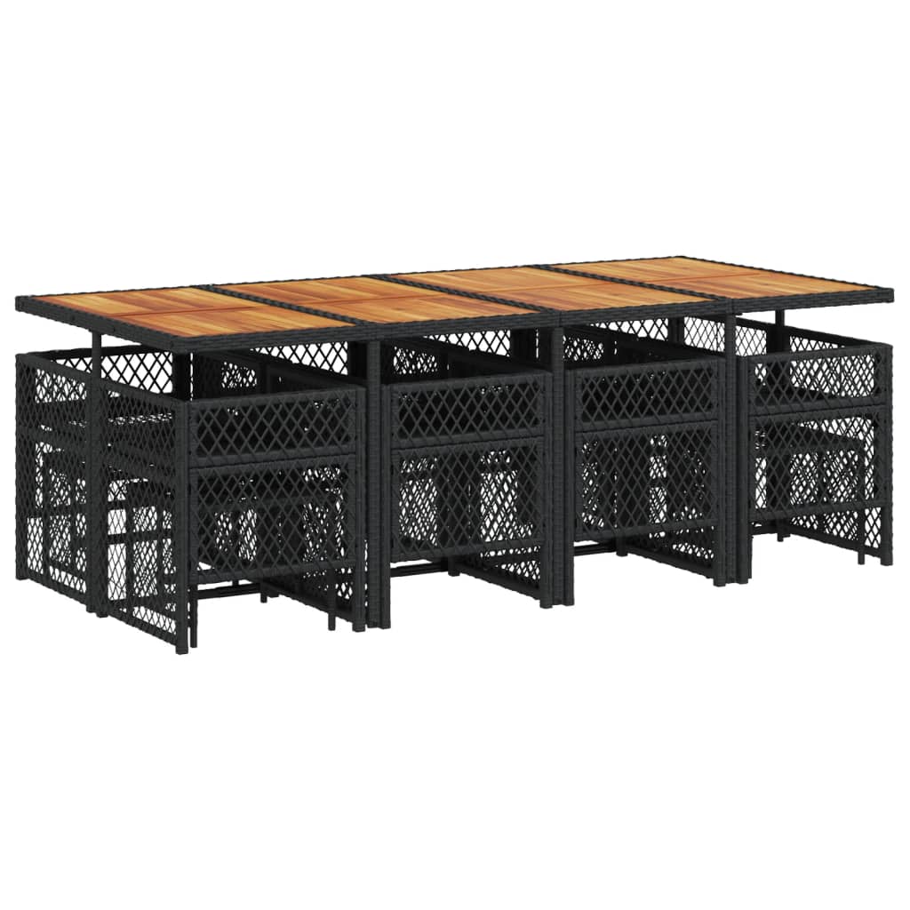 13-delige Tuinset met kussens poly rattan zwart is nu te koop bij PeponiXL, paradijselijk wonen!