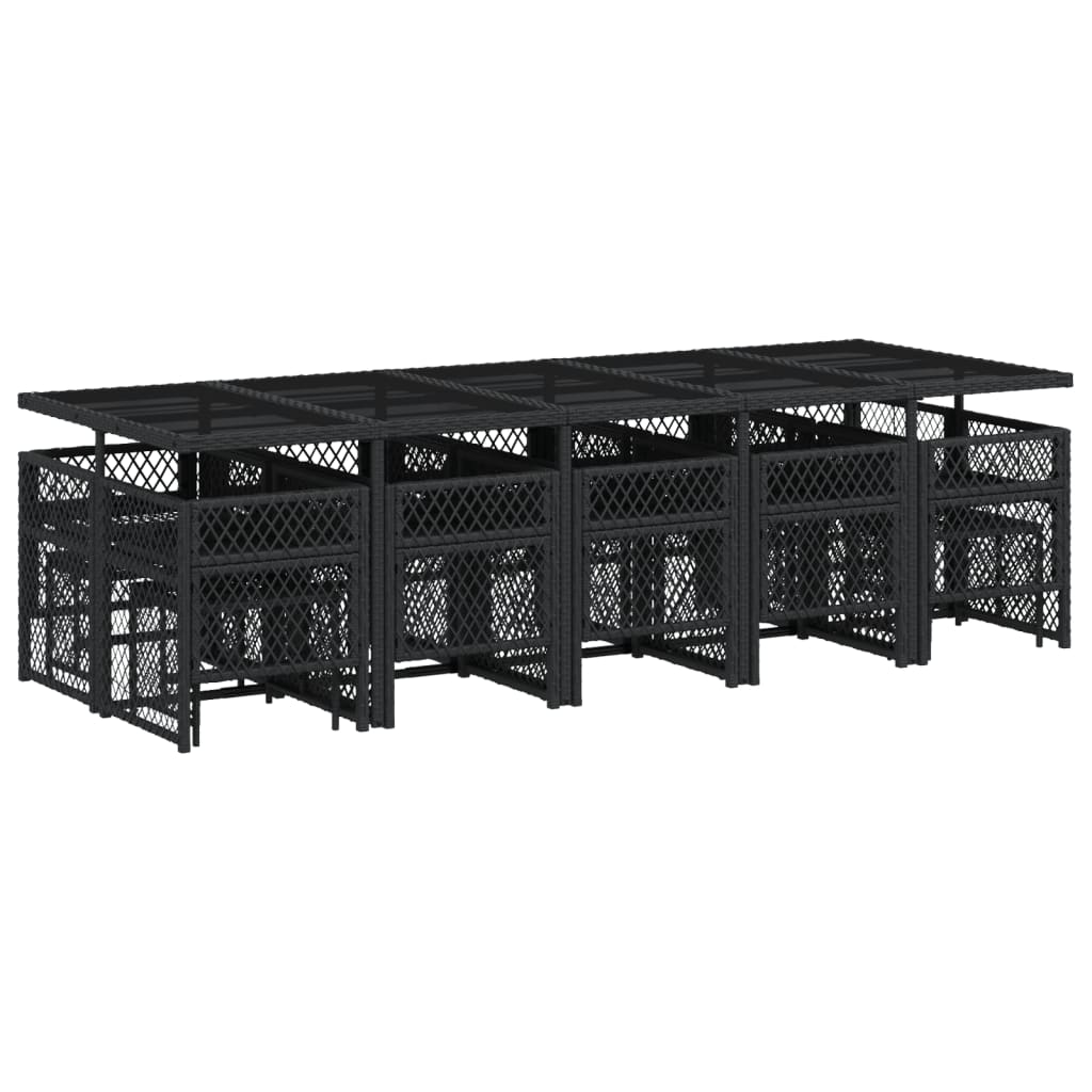 15-delige Tuinset met kussens poly rattan zwart is nu te koop bij PeponiXL, paradijselijk wonen!