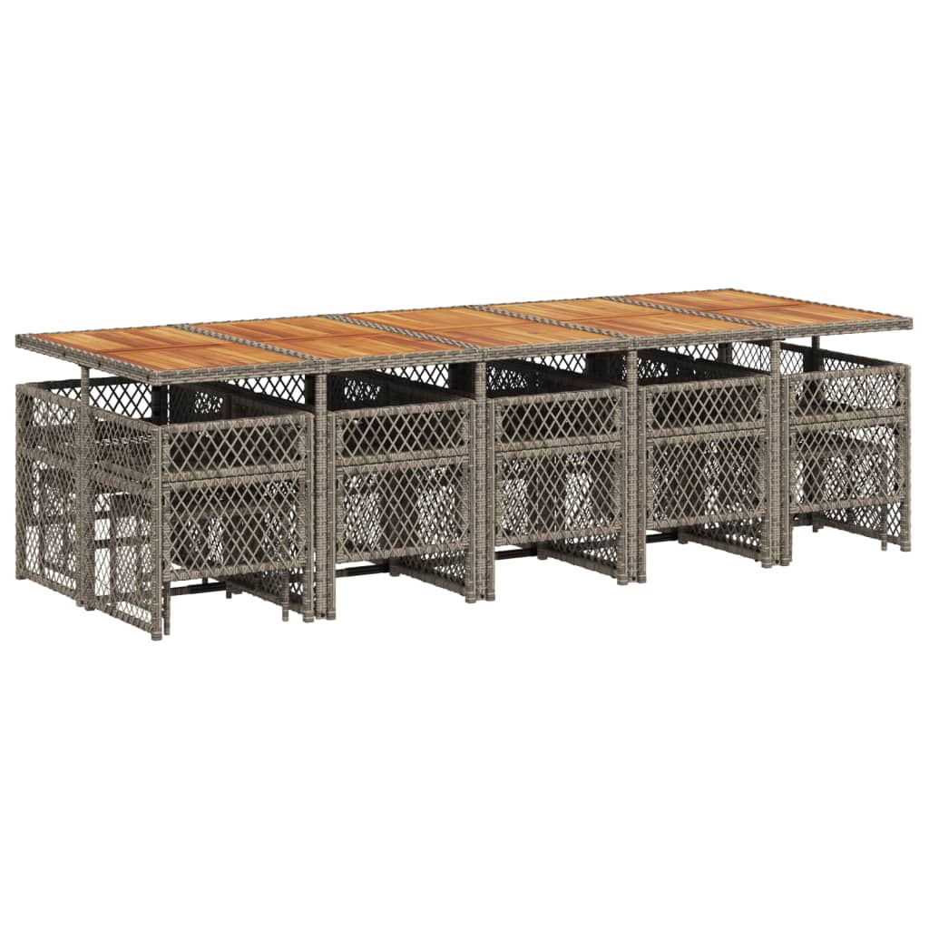 15-delige Tuinset met kussens poly rattan grijs is nu te koop bij PeponiXL, paradijselijk wonen!