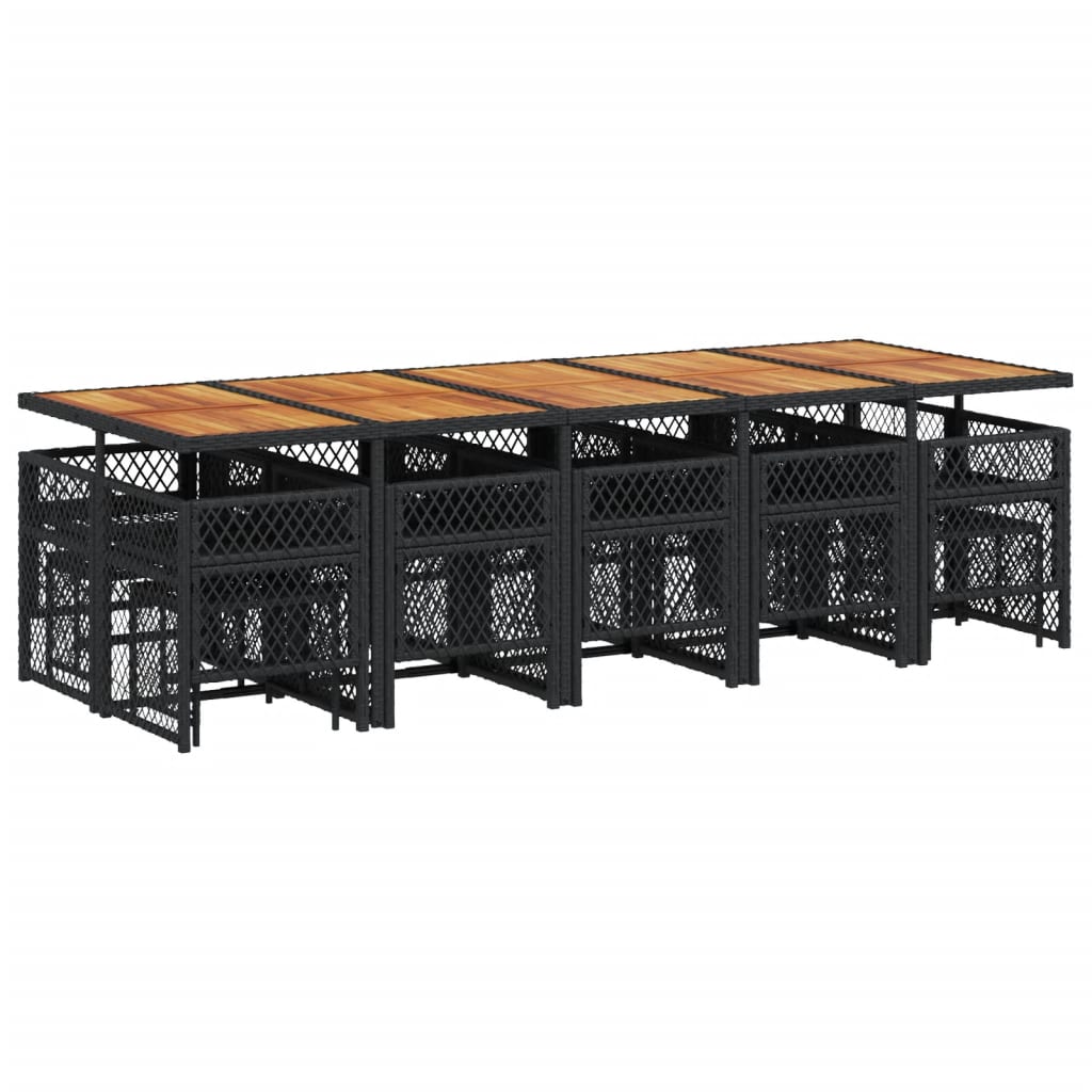 15-delige Tuinset met kussens poly rattan zwart is nu te koop bij PeponiXL, paradijselijk wonen!