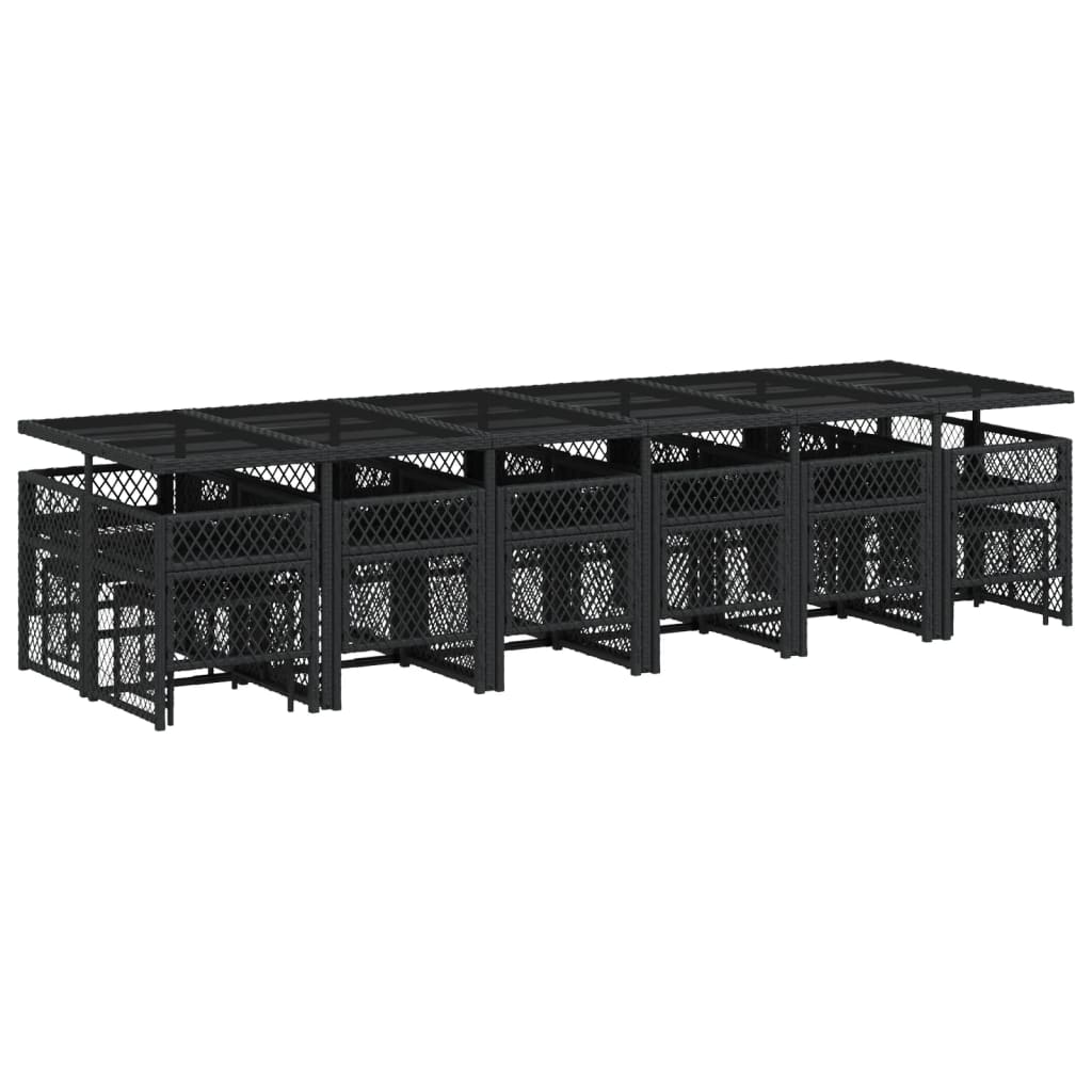 17-delige Tuinset met kussens poly rattan zwart is nu te koop bij PeponiXL, paradijselijk wonen!