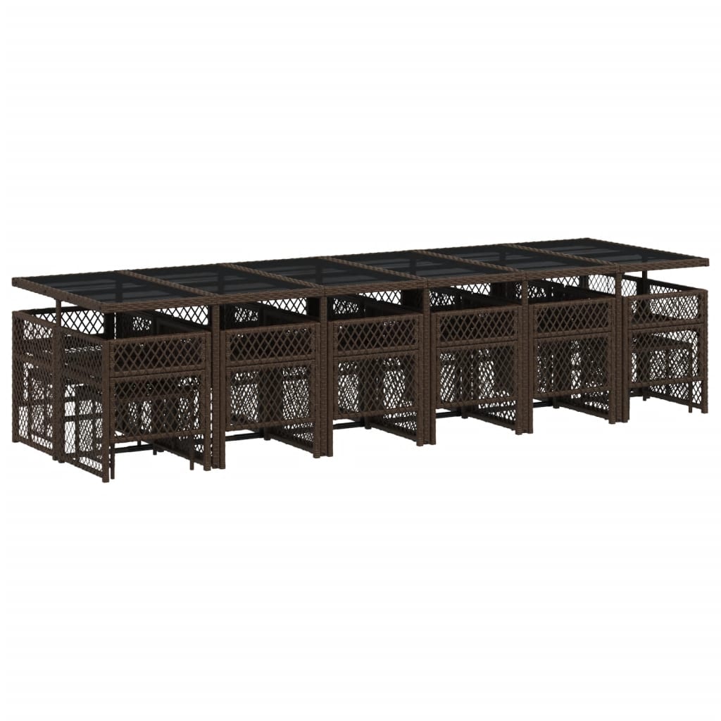 17-delige Tuinset met kussens poly rattan bruin is nu te koop bij PeponiXL, paradijselijk wonen!