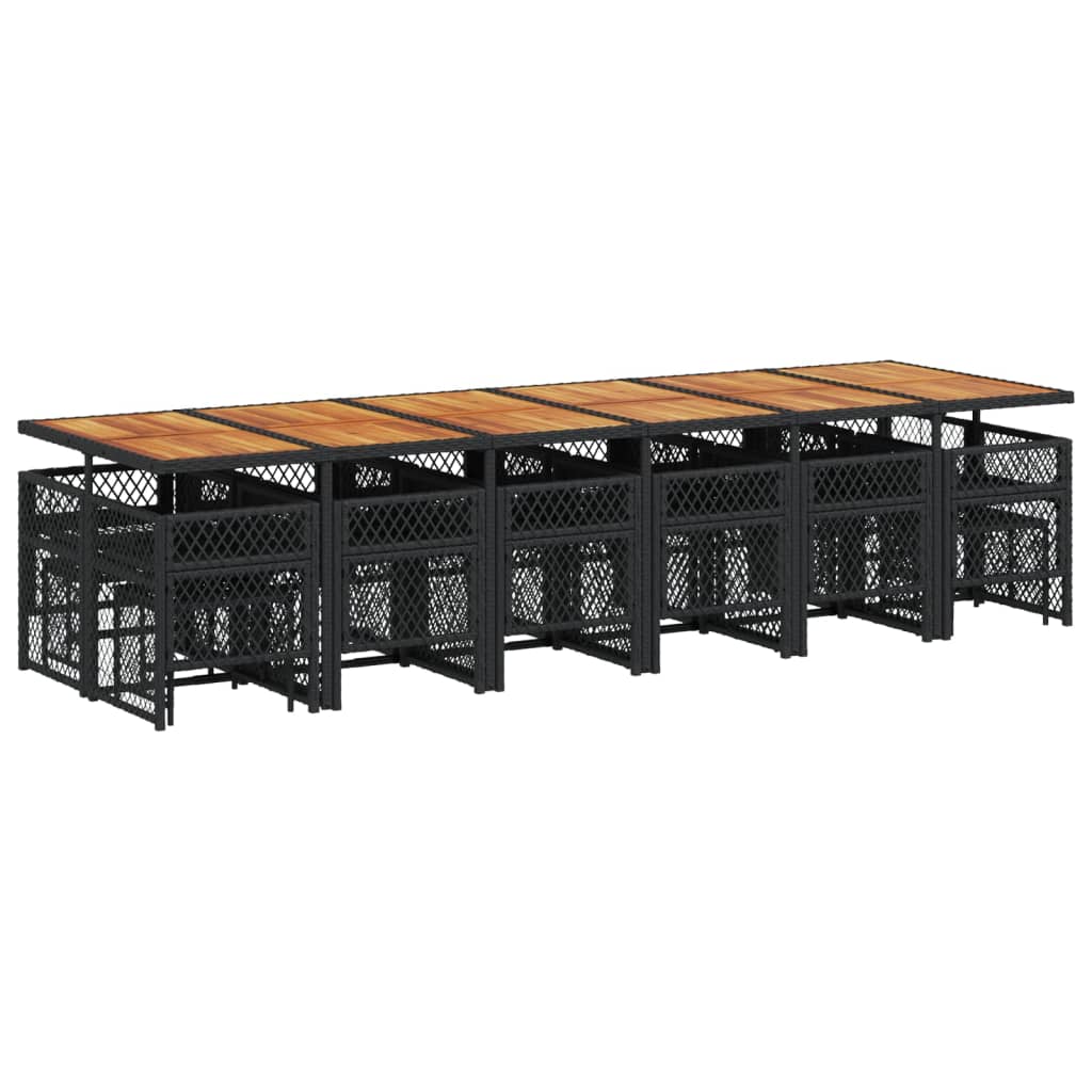 17-delige Tuinset met kussens poly rattan zwart is nu te koop bij PeponiXL, paradijselijk wonen!