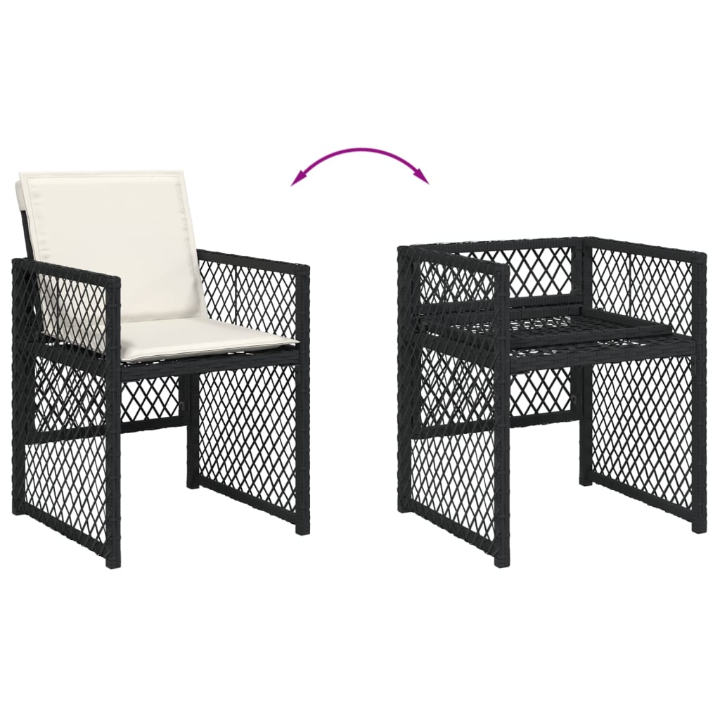 17-delige Tuinset met kussens poly rattan zwart is nu te koop bij PeponiXL, paradijselijk wonen!