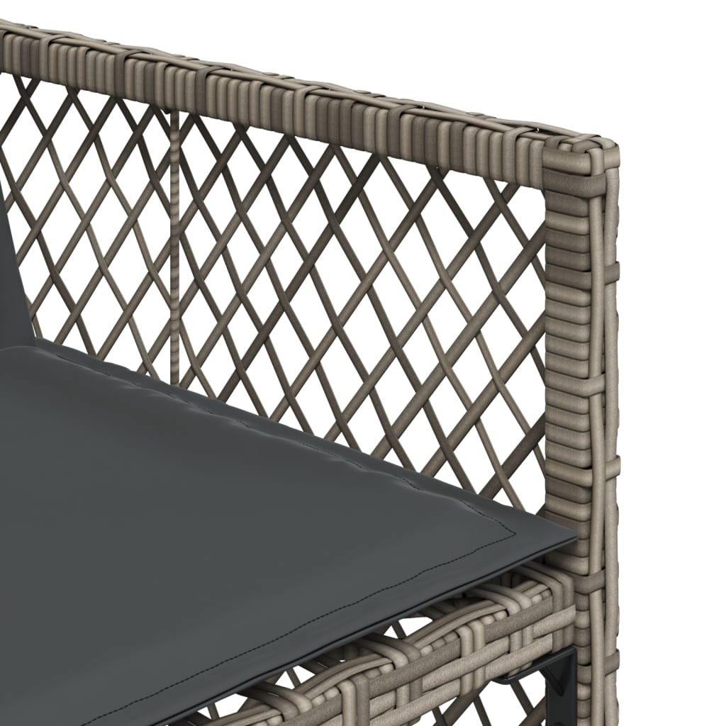 9-delige Tuinset met kussens poly rattan grijs is nu te koop bij PeponiXL, paradijselijk wonen!