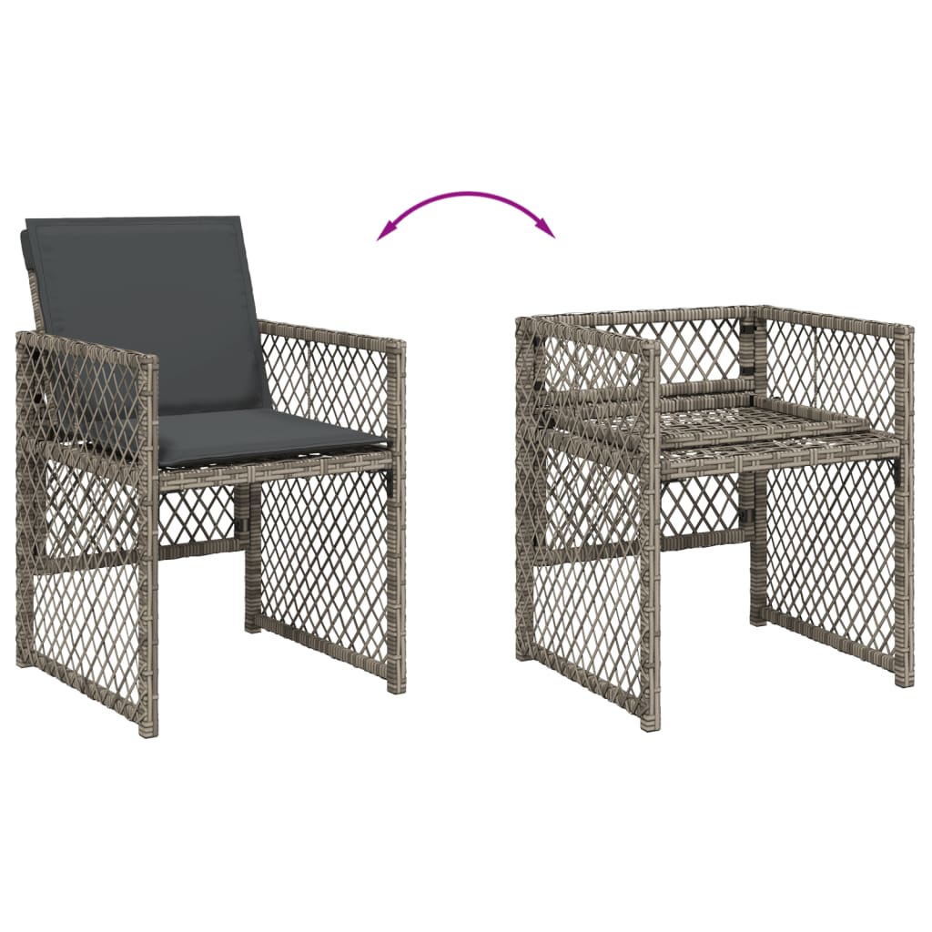 11-delige Tuinset met kussens poly rattan grijs is nu te koop bij PeponiXL, paradijselijk wonen!