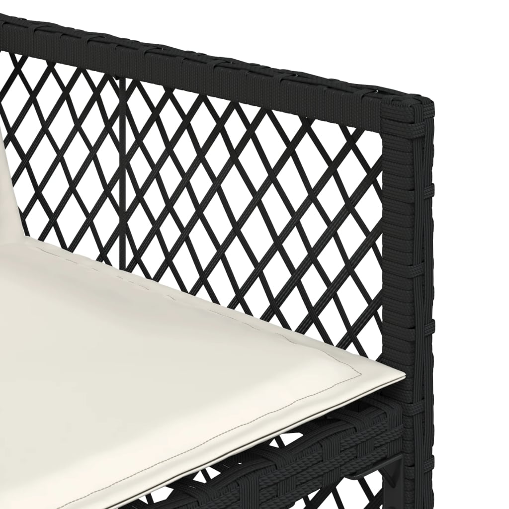 11-delige Tuinset met kussens poly rattan zwart is nu te koop bij PeponiXL, paradijselijk wonen!