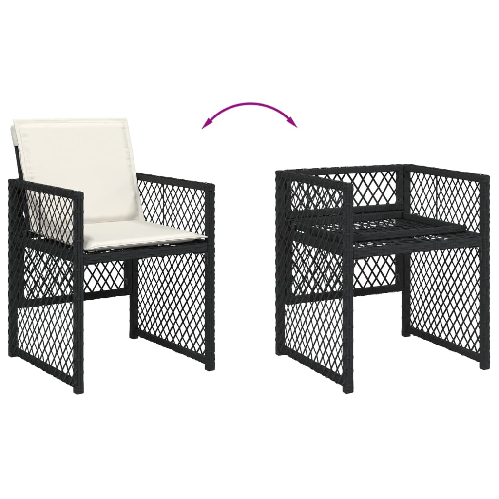 15-delige Tuinset met kussens poly rattan zwart is nu te koop bij PeponiXL, paradijselijk wonen!